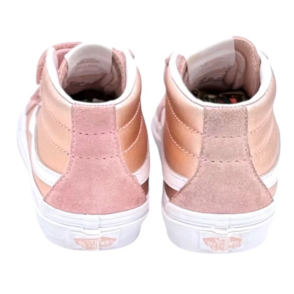 Vans Sk8-Hi Zip Toddler Shoes Rose Gold Pink Suede Hook and Loop Sz 3 US Kids‎
